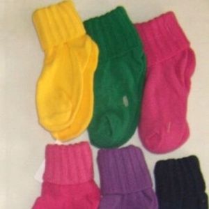 Vintage ribbed cuffed rainbow colors socks